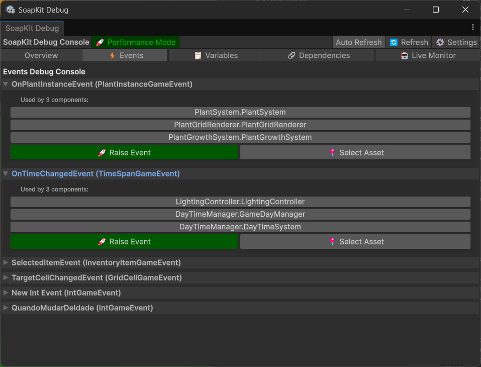 Events Tab Screenshot